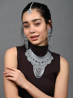 Odette - Blue Stone Studded Bridal Jewellery Set