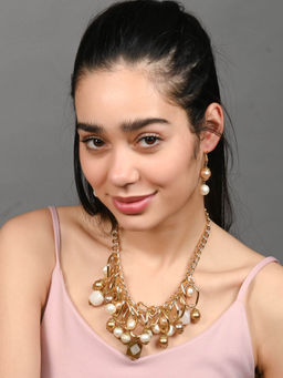 Odette - Multi-Color Pearl Alloy Embellished Jewellery Set