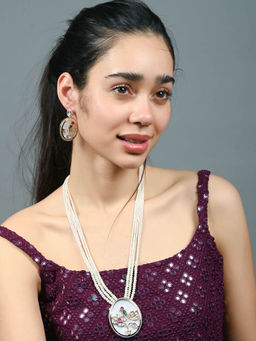 Odette - Multi-Color Alloy Kundan Beads Jewellery Set