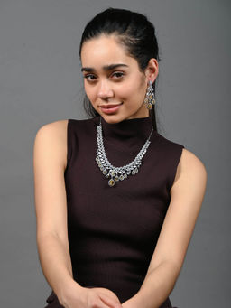 Odette - Yellow Alloy Stone Studded Jewellery Set