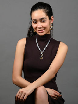 Odette - Yellow Alloy Stone Studded Stylish Jewellery Set