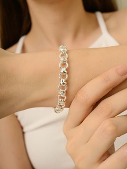 METALM - 925 Silver Linked Chain Bracelet