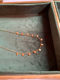 AMOSSH - 18K Gold Plated Anti Tarnish Coin Shaped Dainty Necklace