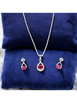 Sri Jagdamba Pearls - Roye 925 Silver Pendant Set