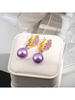 Amorenmore - Lavelle Grace Crystal Pearl Drop Earrings