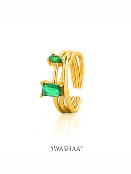 SWASHAA - Hashya Emarald 18K Gold Plated Ring