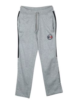 Monte Carlo - Boys Cotton Blend Printed Grey Melange Track Pants