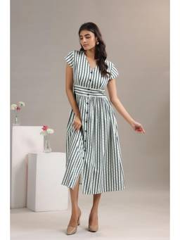 June 9 Clothing - Multi-Colour Women Rayon Midi Casual Dress