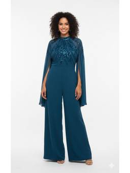 Galocher Clothing - Teal Embroidered Party Jumpsuit