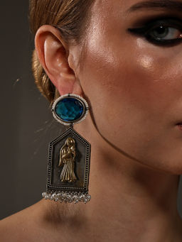 VENI - Silver Plated Oxidised Earrings