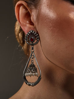 VENI - Silver Plated Oxidised Earrings
