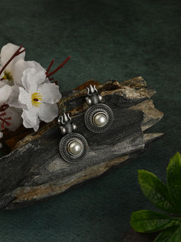 VENI - Silver Plated Oxidised Earrings