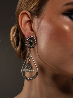 VENI - Silver Plated Oxidised Earrings