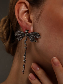 VENI - Gold Plated Oxidised Earrings