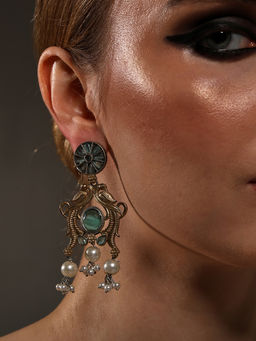 VENI - Gold Plated Oxidised Earrings