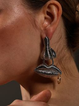 VENI - Silver Plated Oxidised Earrings