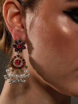 VENI - Gold Plated Oxidised Earrings
