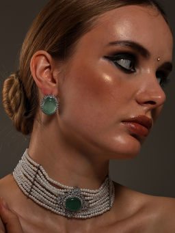 VENI - Silver-Plated Oxidised Choker Jewellery Set