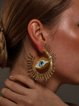 VENI - Gold Plated Oxidised Earrings