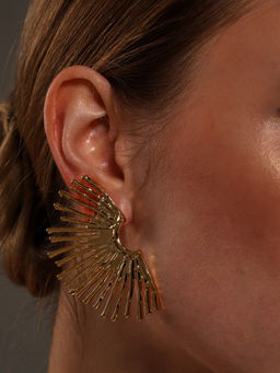 VENI - Gold Plated Oxidised Earrings