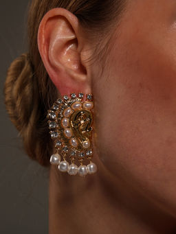 VENI - Gold Plated Oxidised Earrings