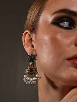 VENI - Gold Plated Oxidised Earrings