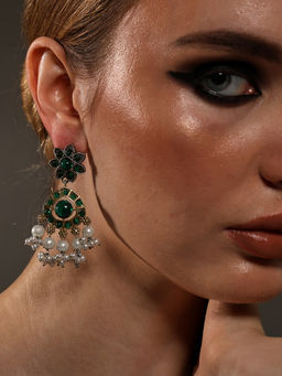 VENI - Gold Plated Oxidised Earrings
