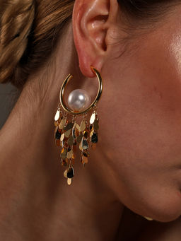 VENI - Gold Plated Oxidised Earrings