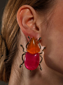 VENI - Gold Plated Oxidised Earrings