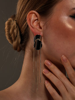 VENI - Gold Plated Oxidised Earrings