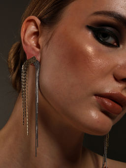 VENI - Gold Plated Oxidised Earrings
