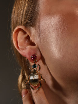 VENI - Gold Plated Oxidised Earrings