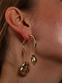 VENI - Gold Plated Oxidised Earrings