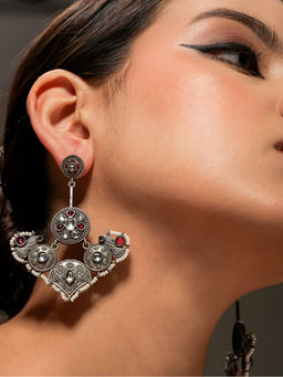 VENI - Silver Plated Oxidised Earrings