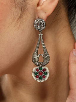 VENI - Silver Plated Oxidised Earrings