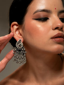 VENI - Silver Plated Oxidised Earrings