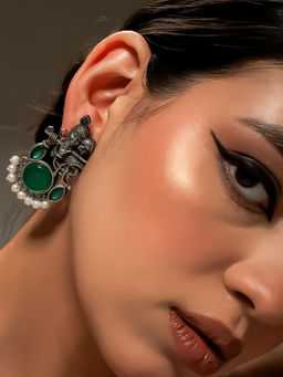 VENI - Silver Plated Oxidised Earrings