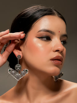 VENI - Silver Plated Oxidised Earrings