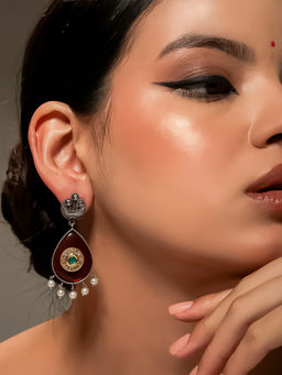 VENI - Silver Plated Oxidised Earrings