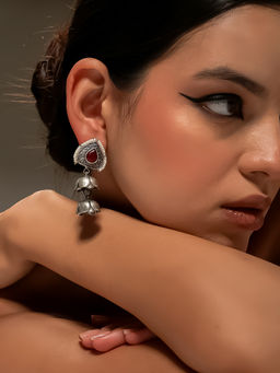 VENI - Silver Plated Oxidised Earrings