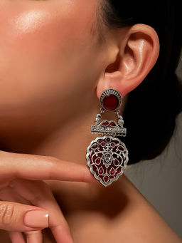VENI - Silver Plated Oxidised Earrings