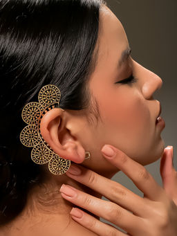 VENI - Gold Plated Oxidised Earrings