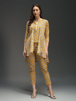 PINKSKY - Yellow Cotton Printed Co-Ord (Set of 3)