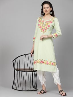 QAZMI - Aabidah Kashmiri Aari Work A-Line Kurta
