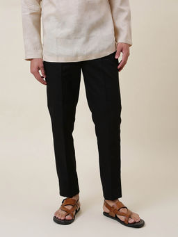 Fabindia - Black Cotton Ankle Length Slim Fit Jama Trouser