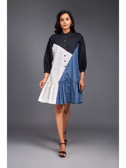Deepika Arora - Colour Blue Block Knee Dress