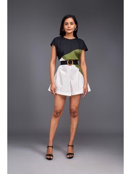 Deepika Arora - Drop Sleeves Playsuit with Belt (Set of 2)