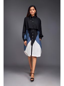 Deepika Arora - Colour Block Blue Jacket Dress