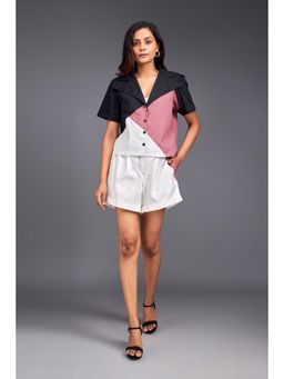 Deepika Arora - Crop Pink Co-Ord (Set of 4)