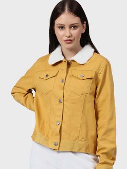 Campus Sutra - Yellow Solid Jacket